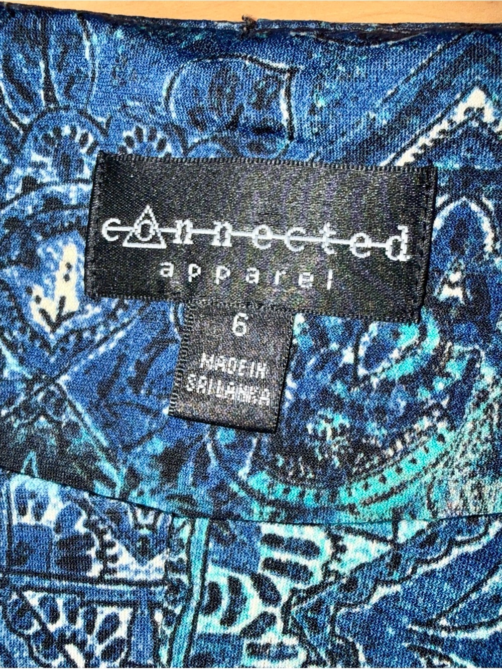 Connected Teal and Navy Paisley dress - Picture 5 of 6